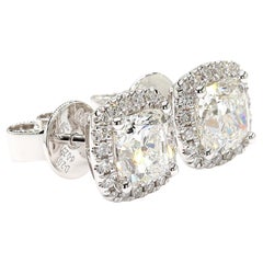 2,25 Karat insgesamt GIA-zertifizierte Ohrstecker Halo 18K Weiß *Natural Diamonds*