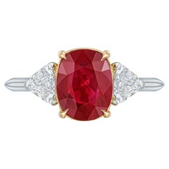 2.25 ct GIA Certified Burma Ruby and diamond ring