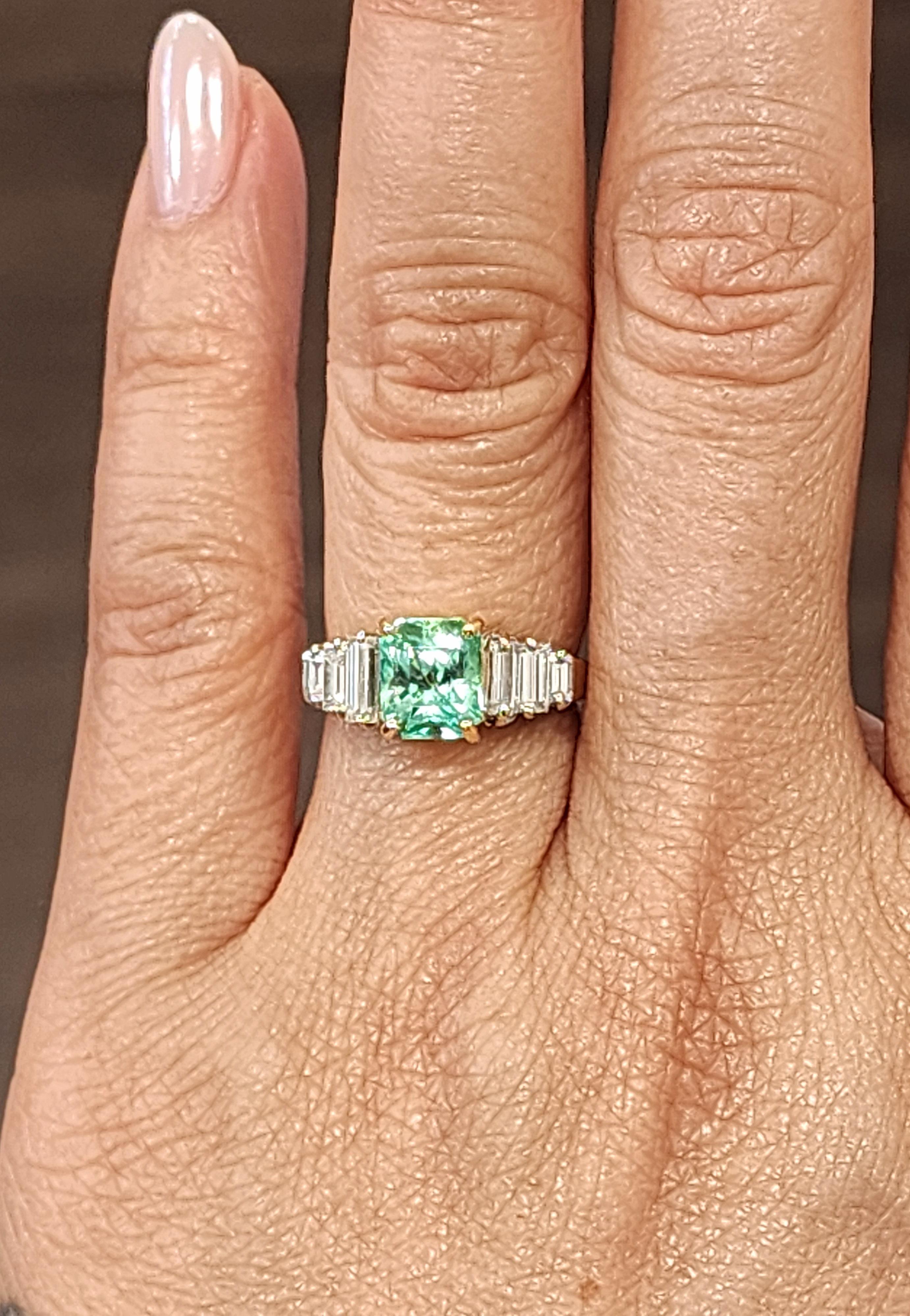 Modern 2.25 ct GIA Certified Colombian Emerald & Diamond Ring For Sale
