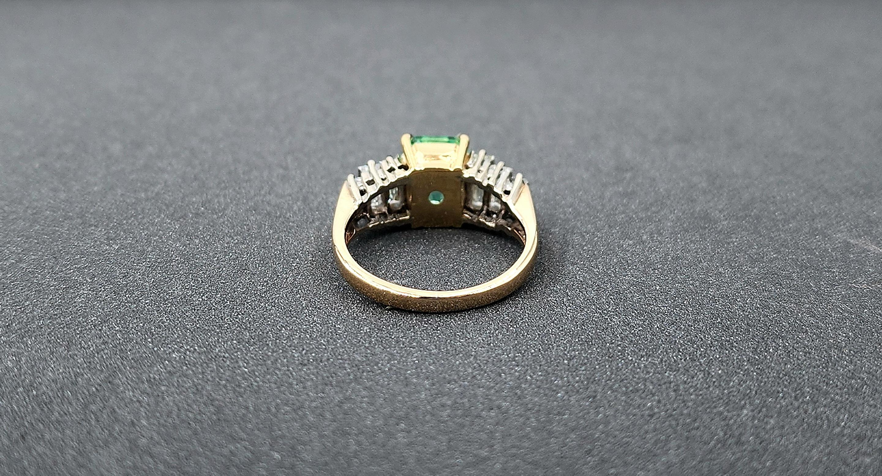 Emerald Cut 2.25 ct GIA Certified Colombian Emerald & Diamond Ring For Sale