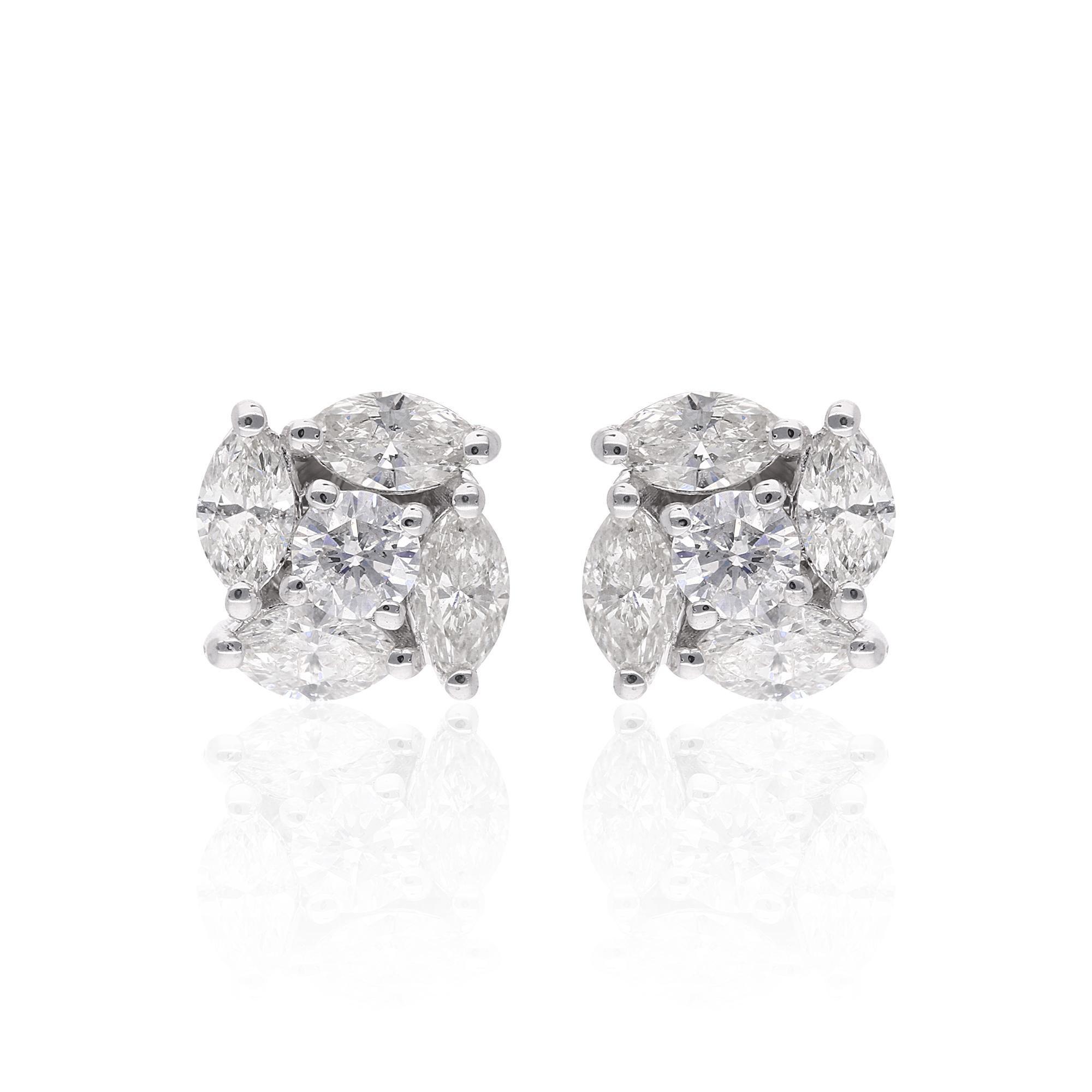Elevate your style with these exquisite Diamond Stud Earrings featuring a stunning cluster setting. These earrings are available in 10k/14k/18k, Rose Gold/Yellow Gold/White Gold.

These are perfect Gift for Mom, Fiancée, Daughter, Wife and