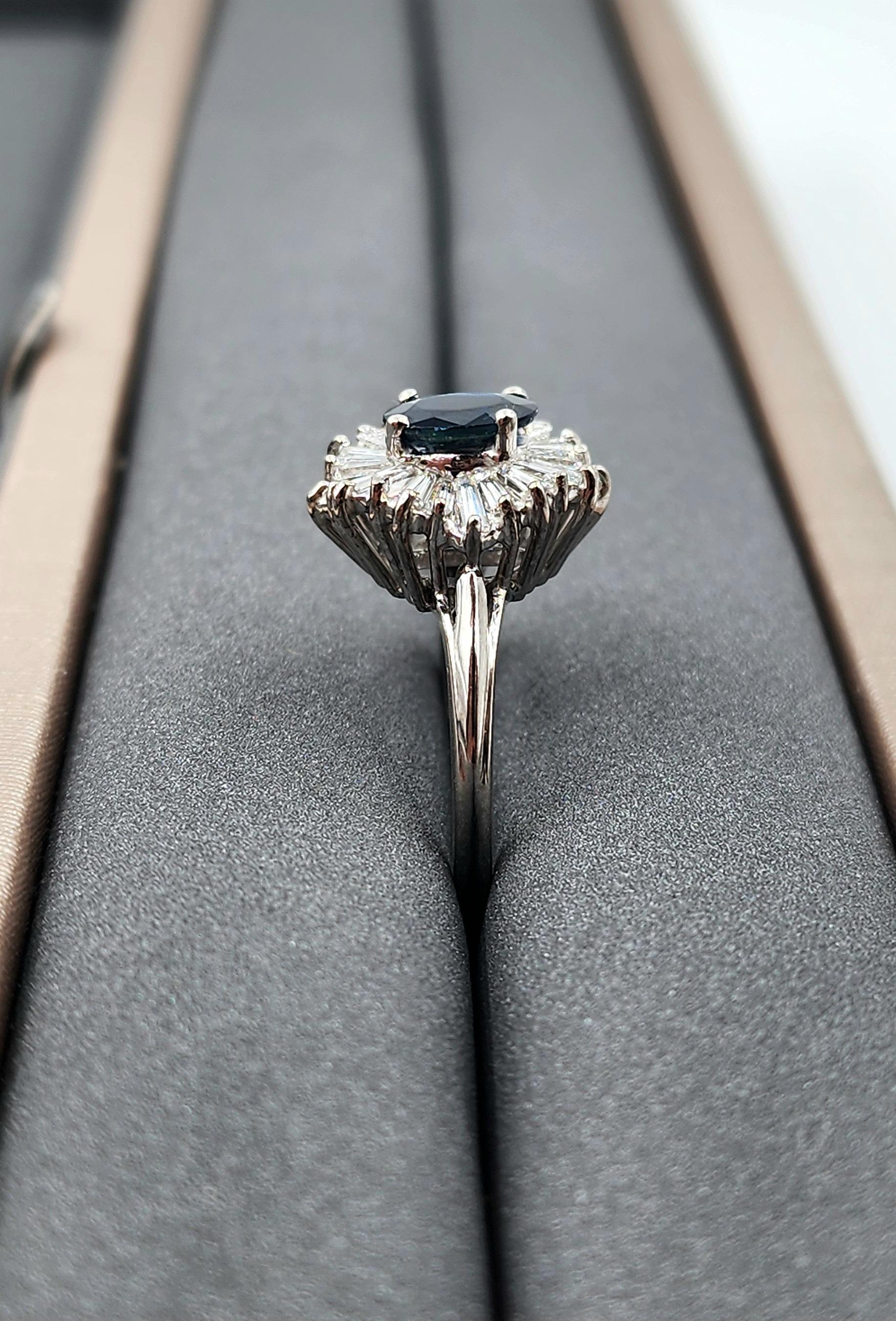 Anello con zaffiro naturale e diamante da 2.25 carati In condizioni Nuovo in vendita a Chicago, IL