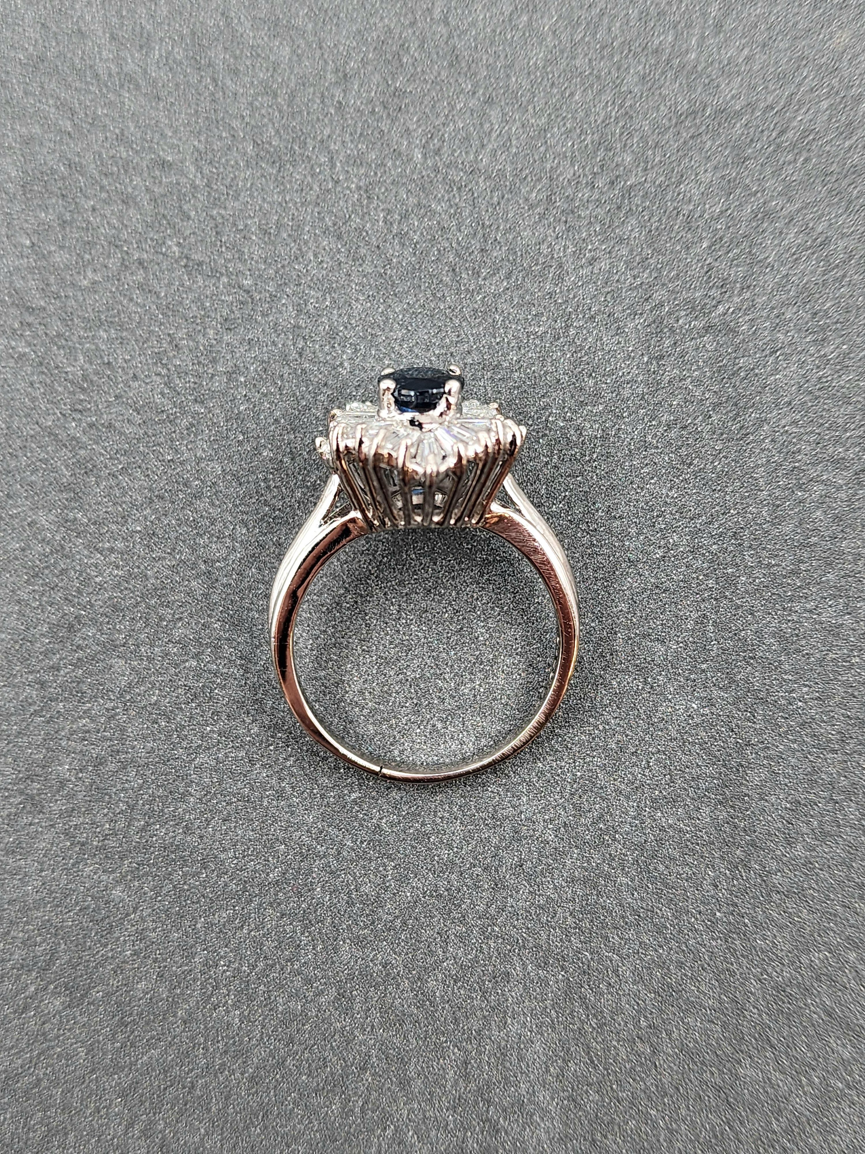 da uomo o donna Anello con zaffiro naturale e diamante da 2.25 carati in vendita