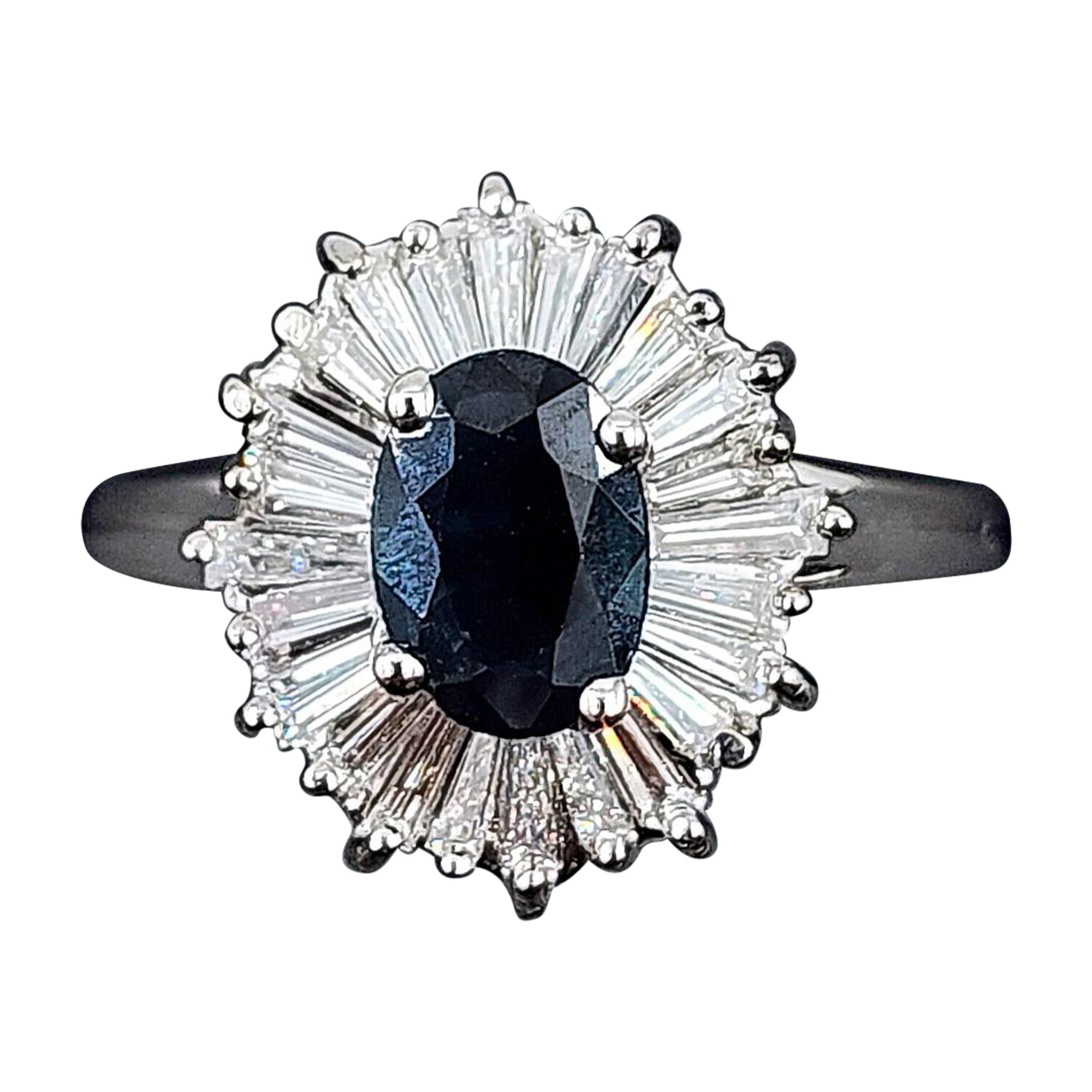 Bague de 2.25 ct de saphir naturel et de diamant en vente
