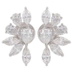 2.25 Ct SI/HI Pear Marquise Diamond Earrings Solid 18 Karat White Gold Jewelry