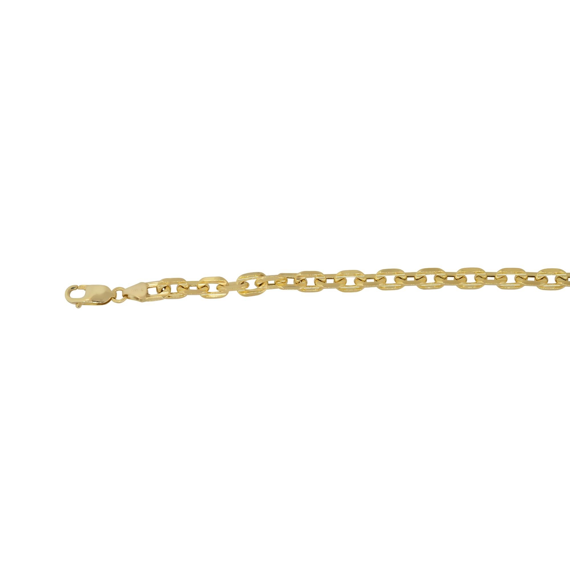 22.5″ Men's H-Link Chain 14 Karat In Stock In Excellent Condition In Boca Raton, FL