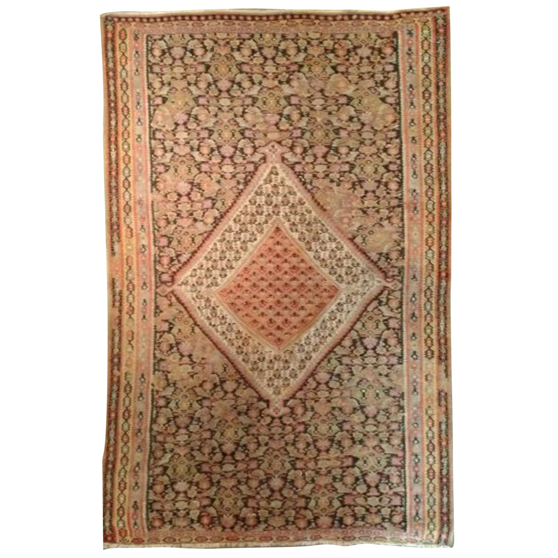 Ancien Kilim Senneh raffiné 225 - 19ème siècle