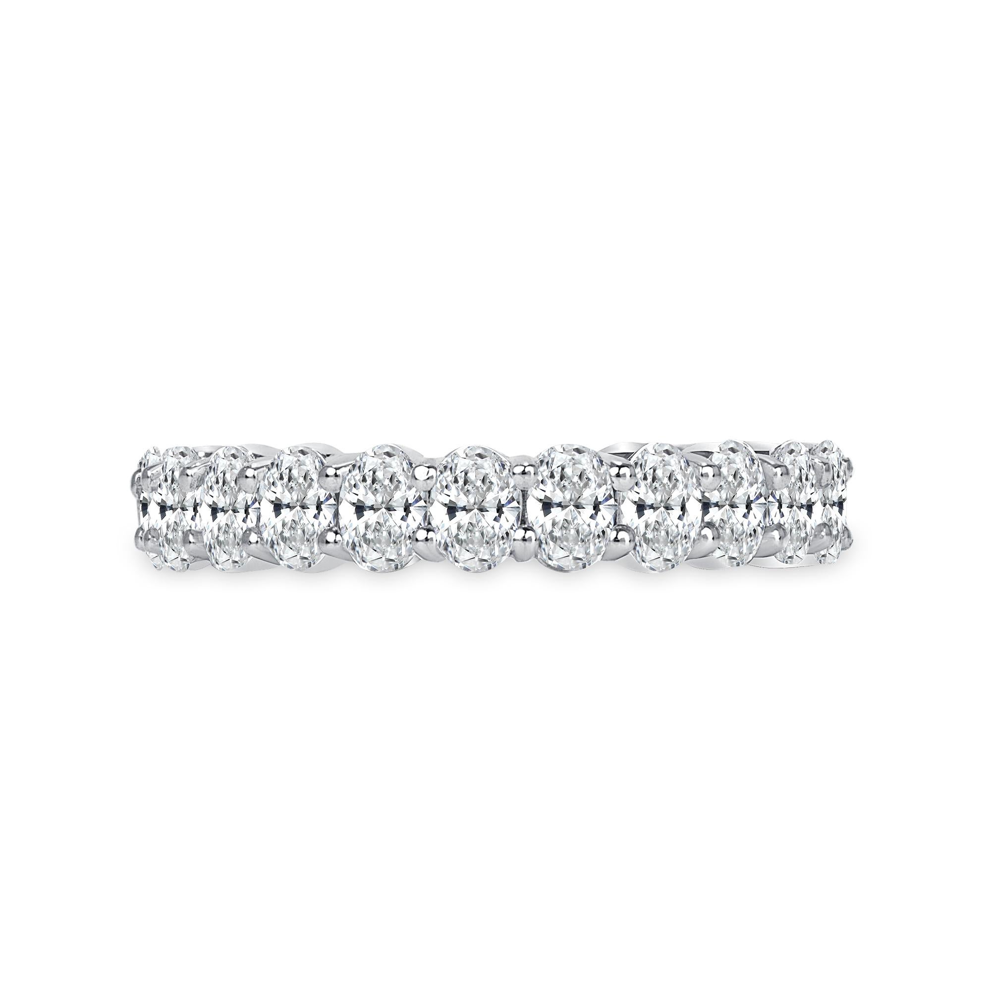 For Sale:  2.25 TCW Oval Cut Diamond Eternity Band Shared Prong,  H, SI1 3