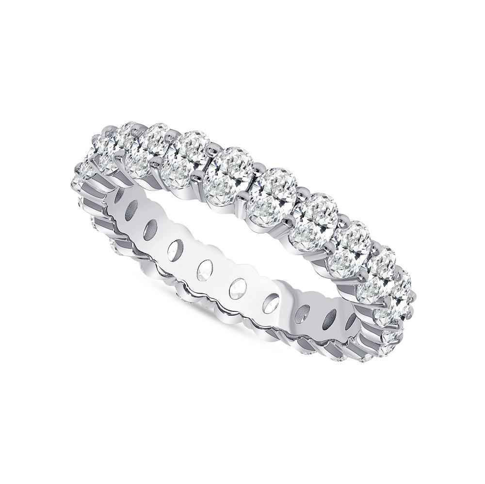 For Sale:  2.25 TCW Oval Cut Diamond Eternity Band Shared Prong,  H, SI1 4