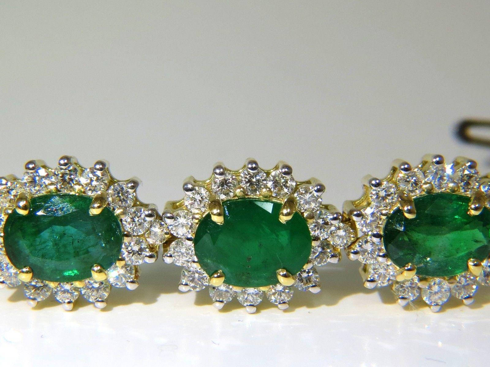 22,50 Carati Smeraldi Naturali Diamanti Bracciale 18 Carati G/VS Zambia Vivid Diamonds In condizioni Nuovo in vendita a New York, NY