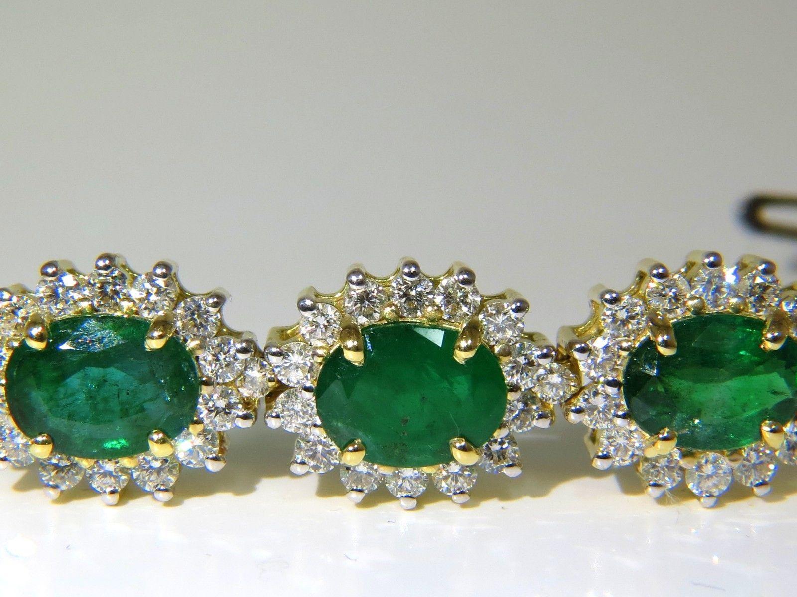 22.50 Carat Natural Emeralds Diamonds Bracelet 18 Karat G/VS Zambian Vivid Neuf - En vente à New York, NY