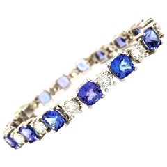 22.50 Karat Tansanit und 5::75 Karat Diamant High-End-Armband aus 18 Karat Gold