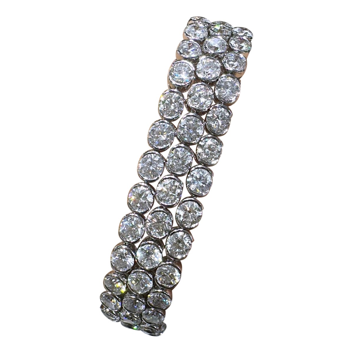 Bracciale con tre file di diamanti da 22,52 ct tw