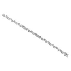 22.53ct SI/H Round Brilliant Cut Diamonds Tennis Bracelet 14 Karat White Gold