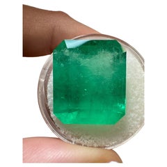 22.54 Carat 19x16.5 Huge Loose Colombian Emerald - Emerald Cut Muzo Green May