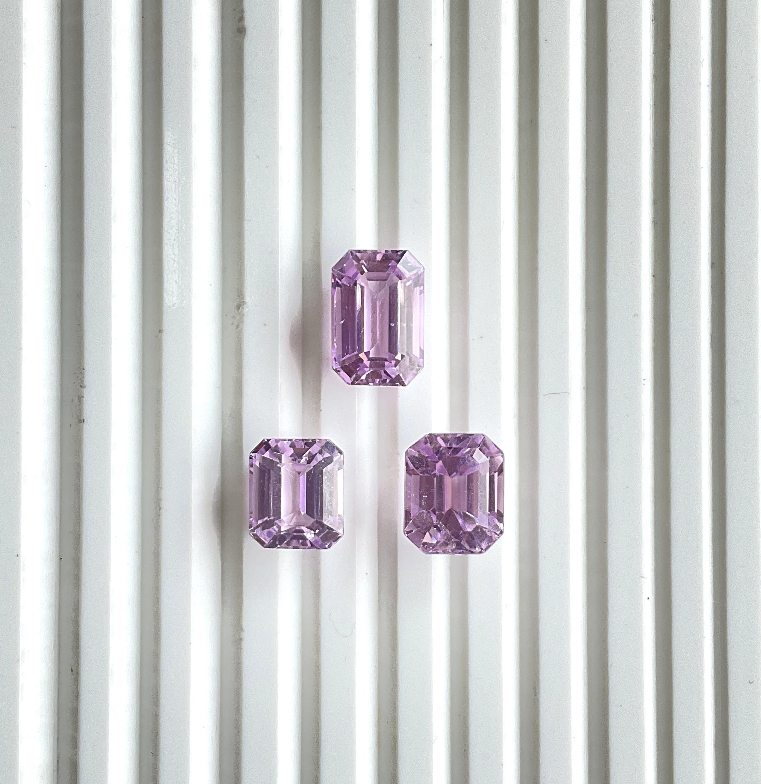 Art Deco 22.56 Carats Pink Kunzite Octagon Natural Cut Stones For Fine Gem Jewellery For Sale