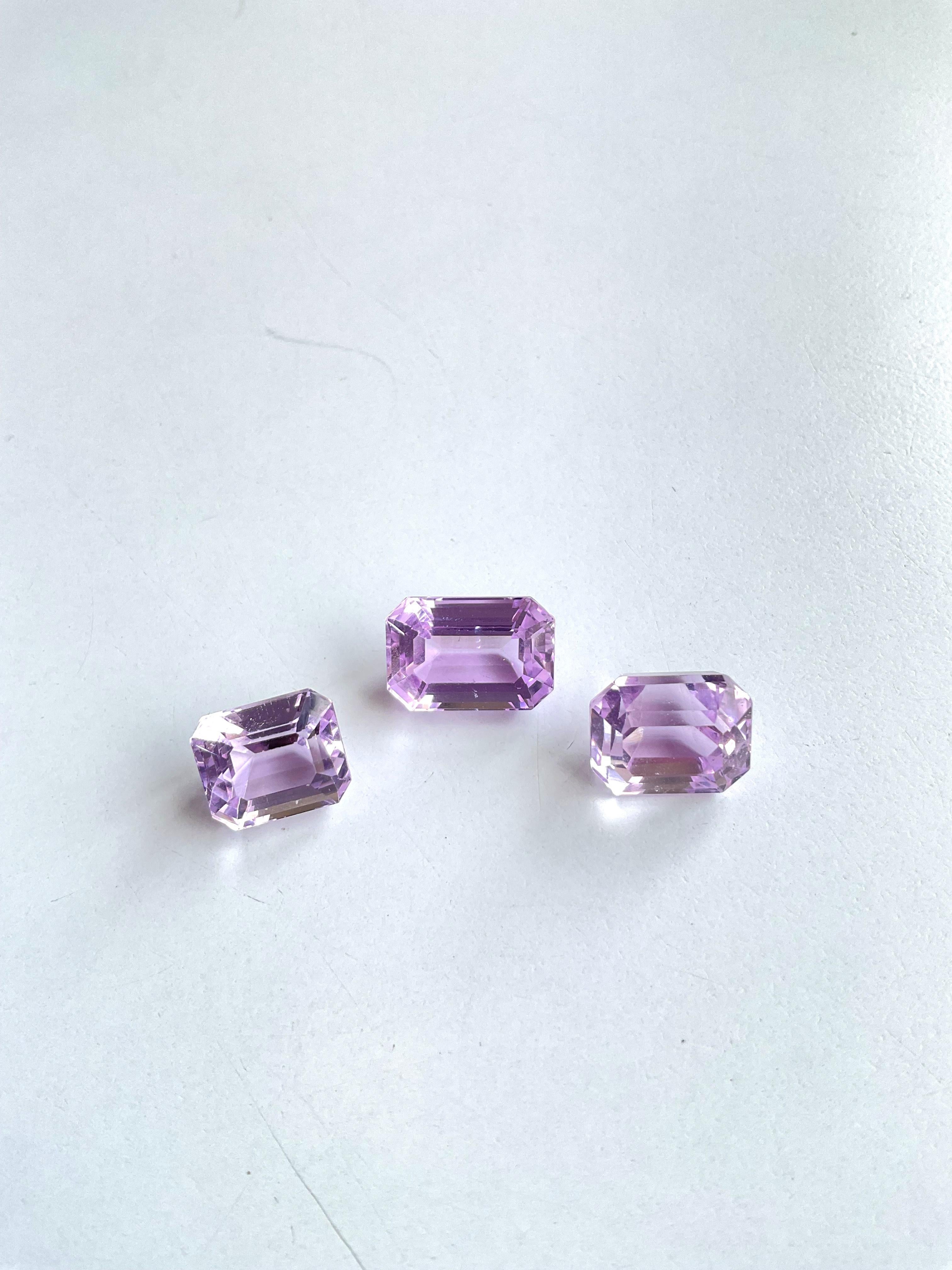 22.56 Carats Pink Kunzite Octagon Natural Cut Stones For Fine Gem Jewellery For Sale 2