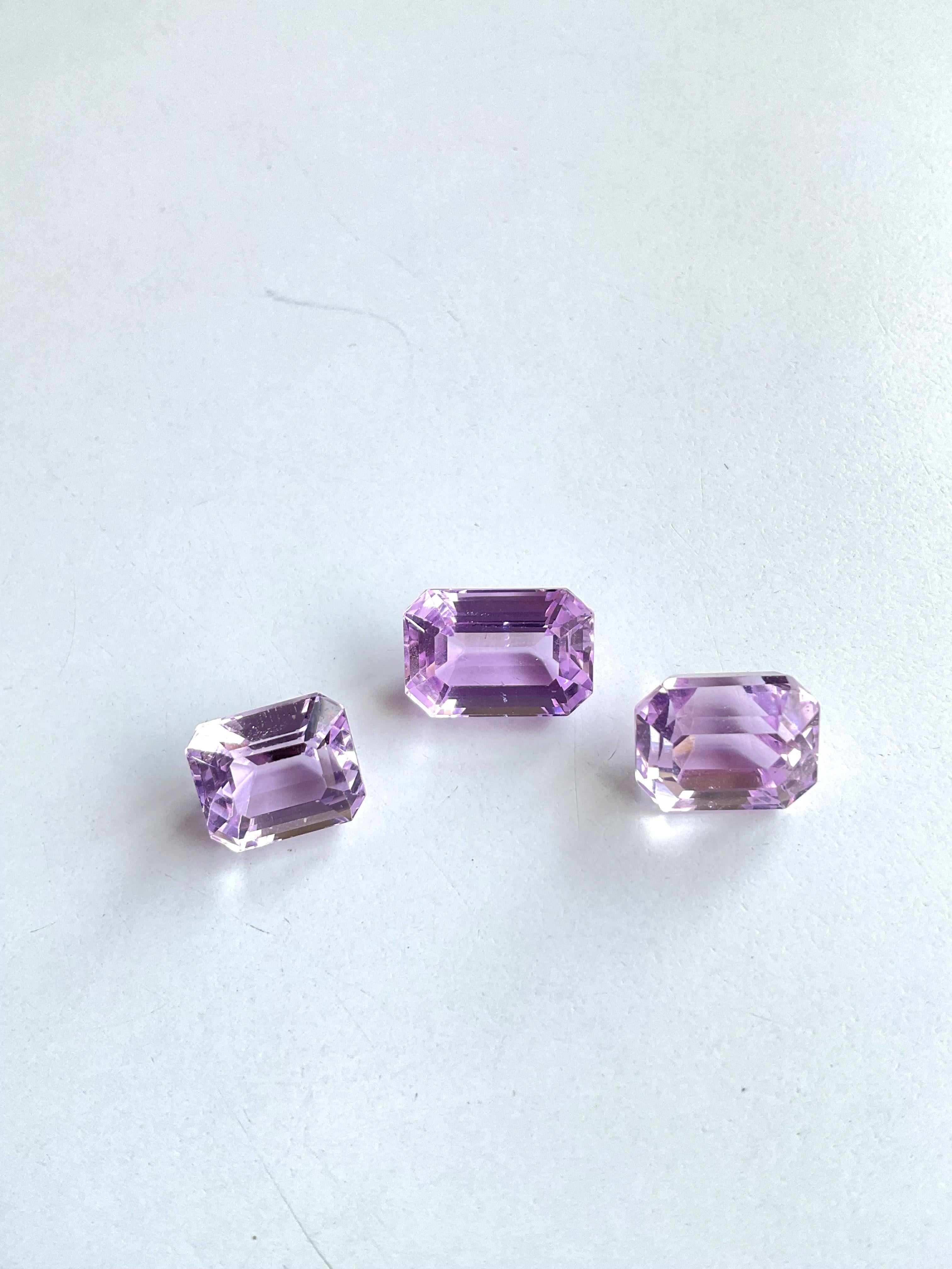 22.56 Carats Pink Kunzite Octagon Natural Cut Stones For Fine Gem Jewellery For Sale 3