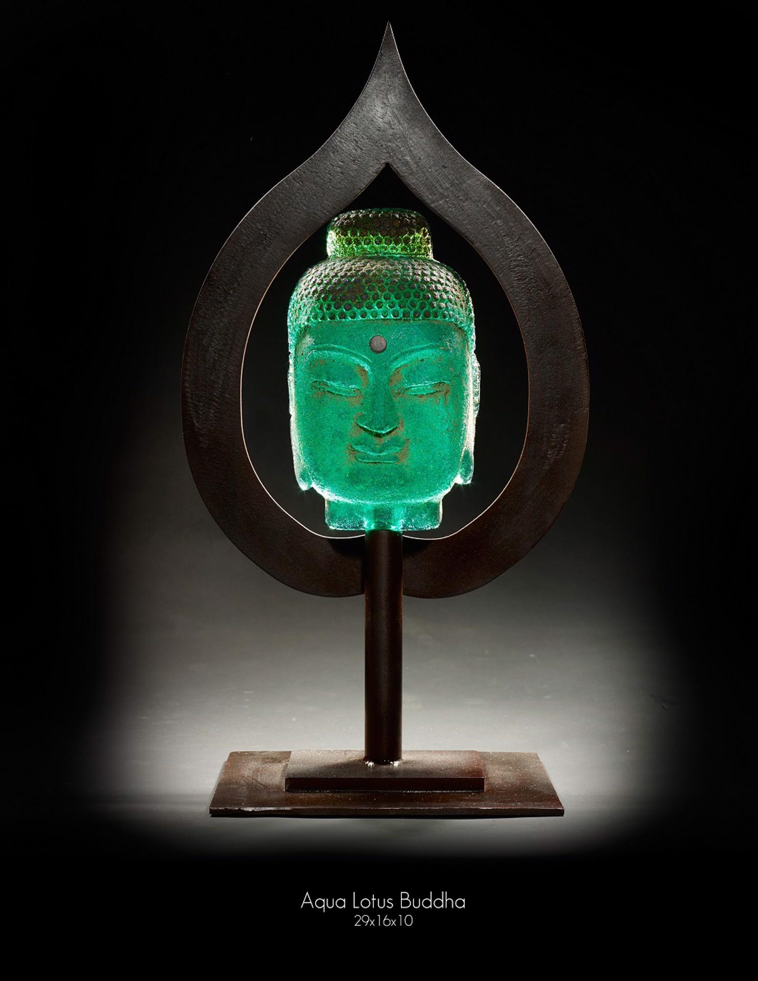 Aqua Lotus Buddha - Art by Marlene Rose (b. 1967)