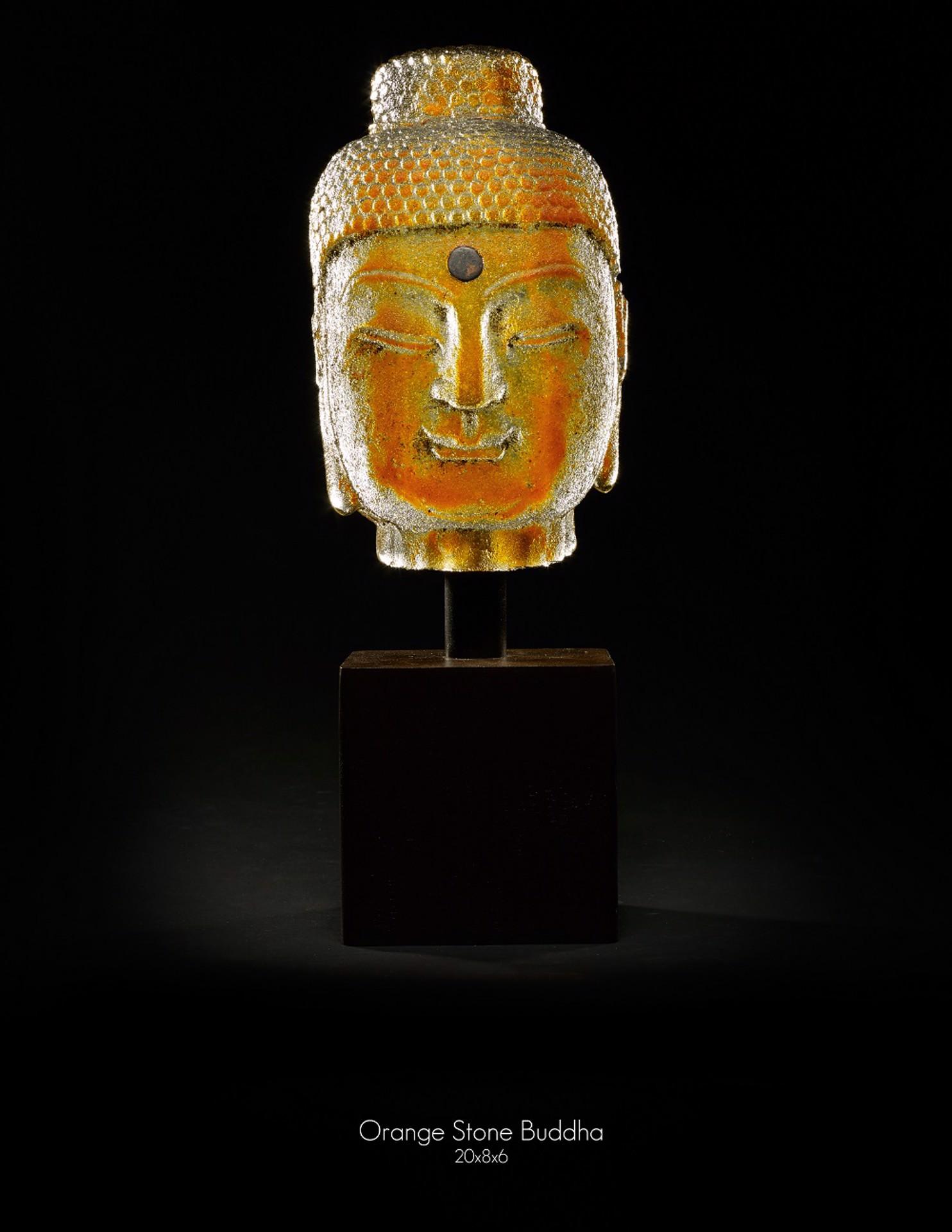 Orange Stone Buddha - Art by Marlene Rose (b. 1967)