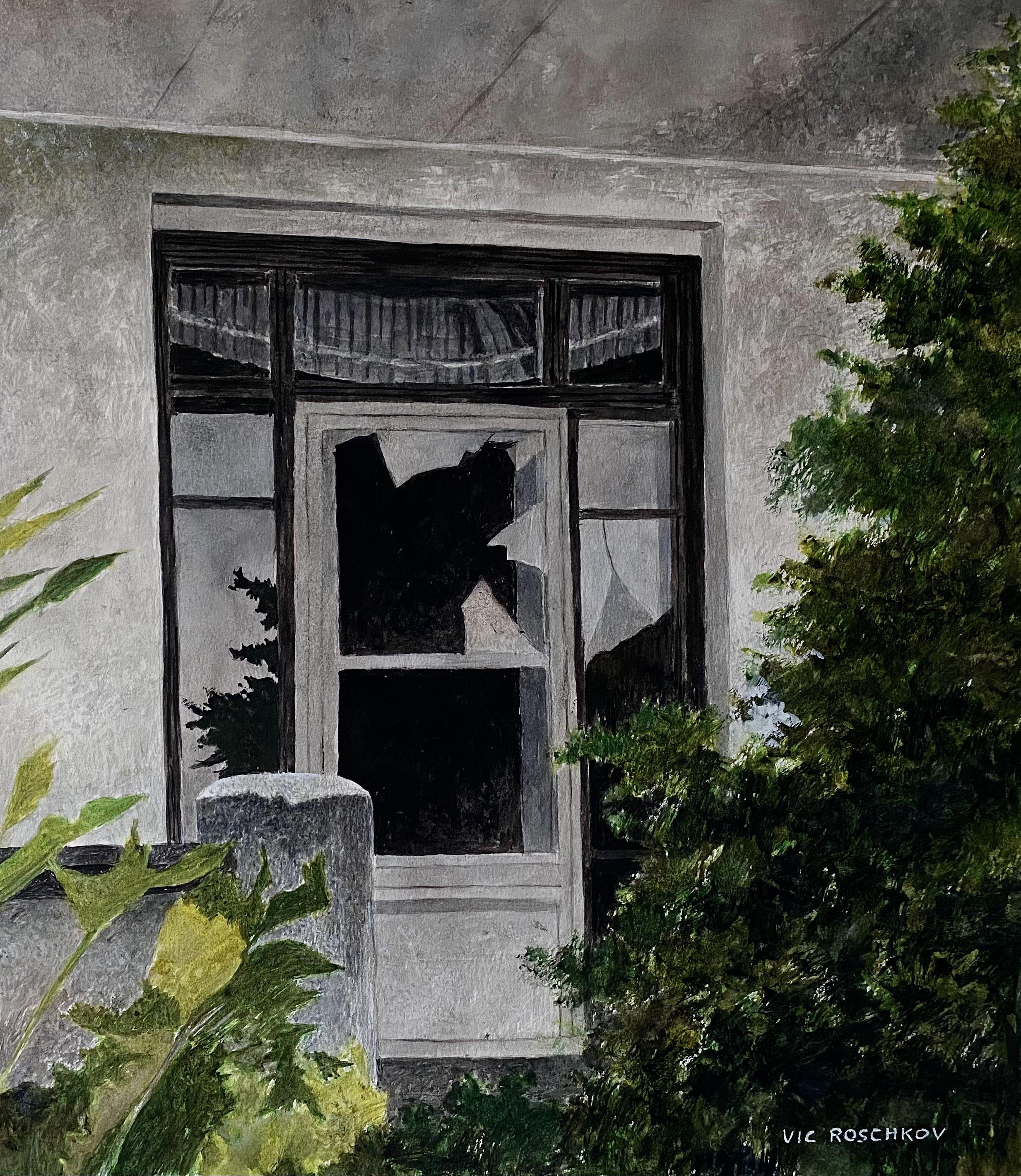 Detrás de la puerta, Pintura, Acuarela sobre papel de acuarela - Art de Victor Roschkov