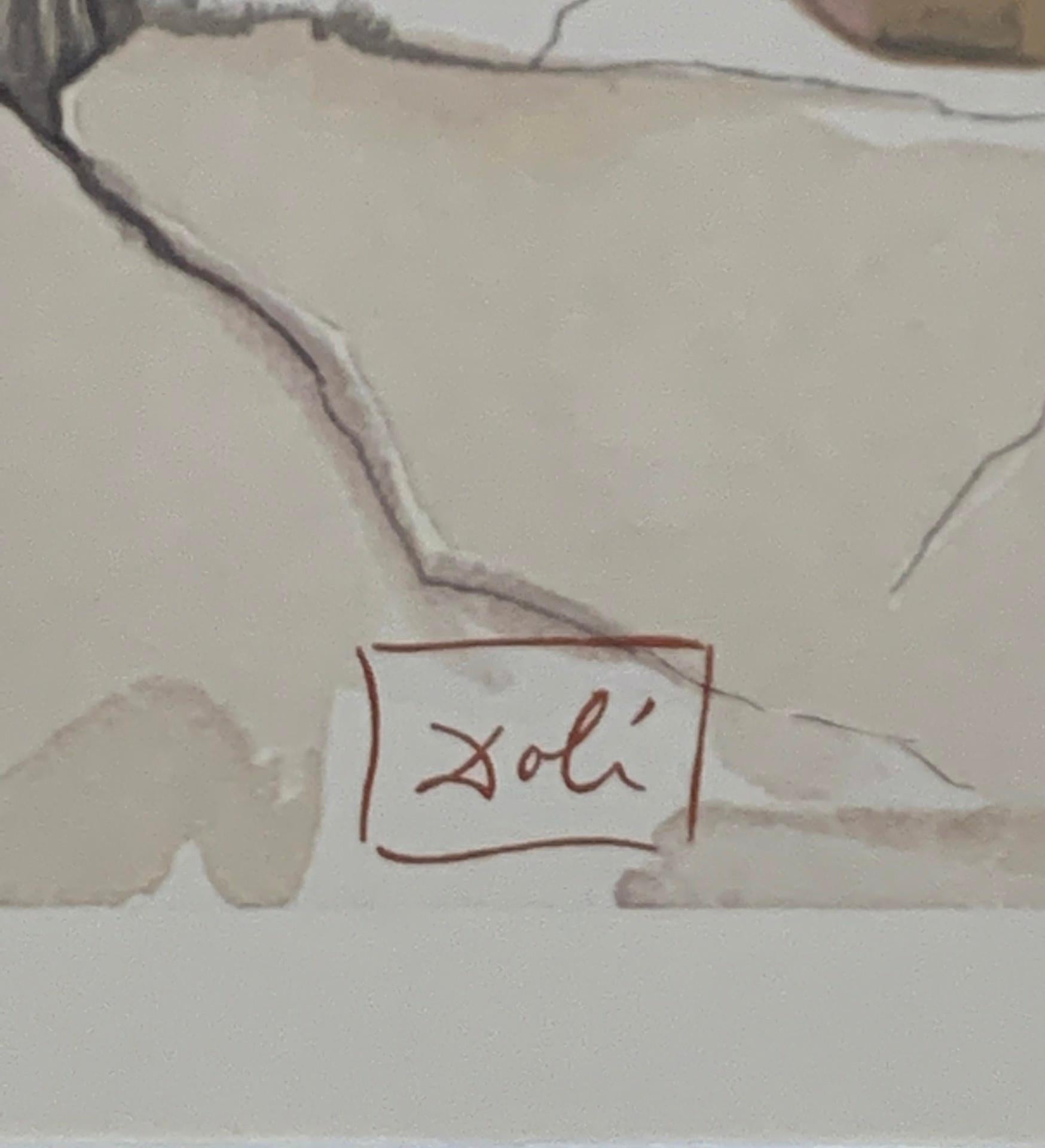 Inferno Canto 32 : Les marionnettes à leur pays d'origine de la Divine Comédie - Surréalisme Print par Salvador Dalí