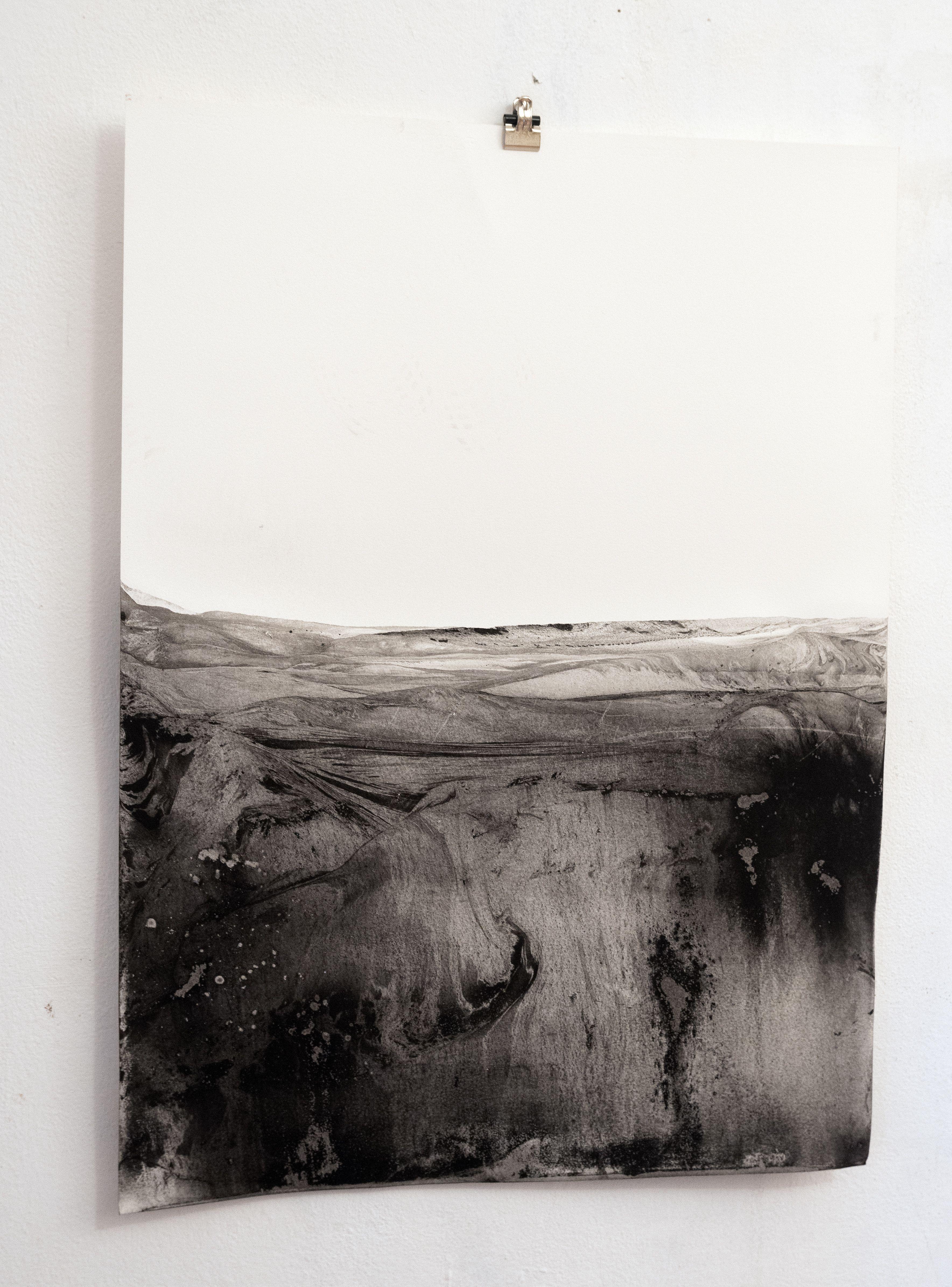 landscape, Drawing, Charcoal on Paper - Art by Marilina Marchica