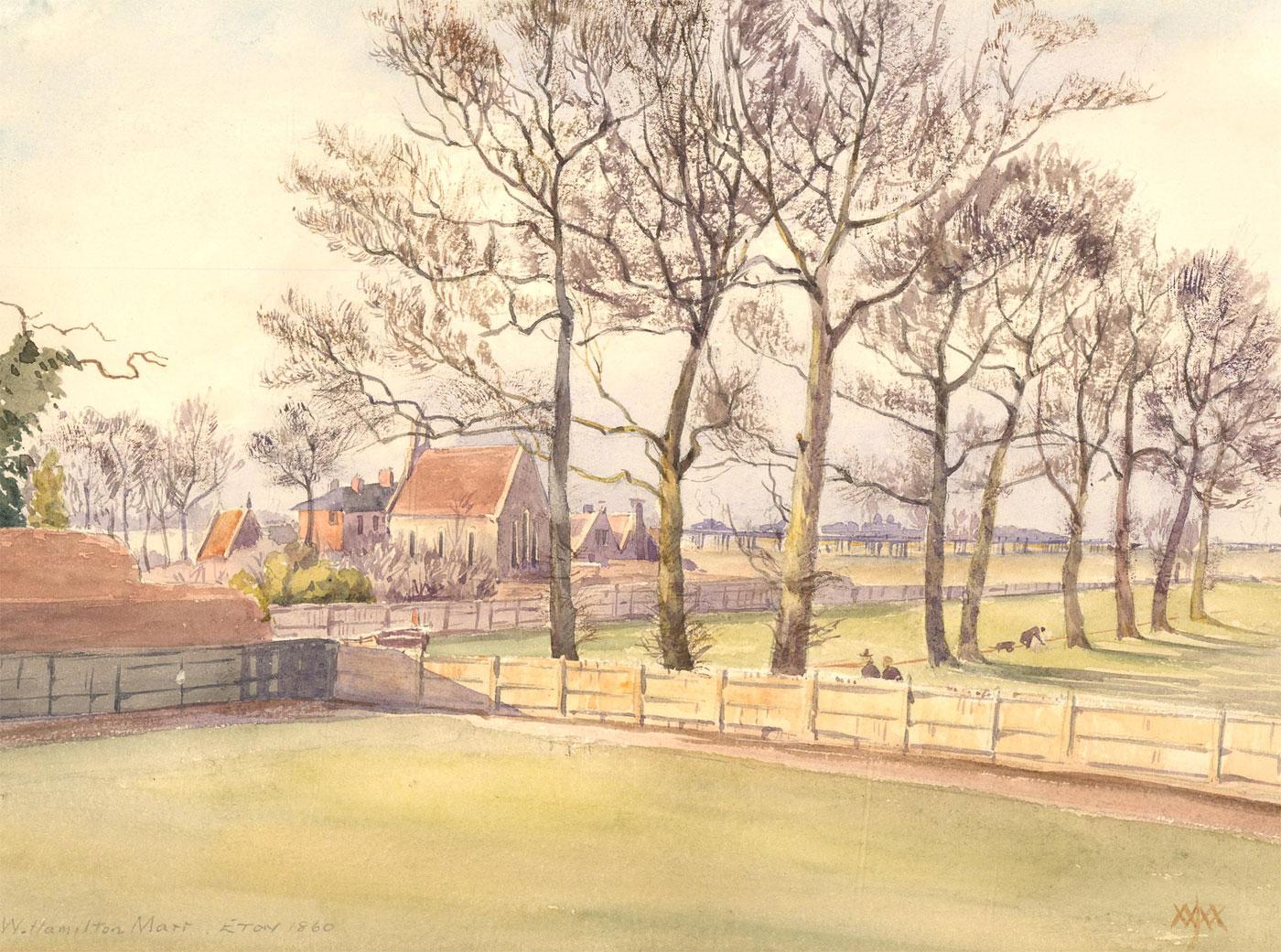 J.W. Hamilton Marr ARCA (1846-1913) - Acuarela de principios del siglo XX, Eton 3