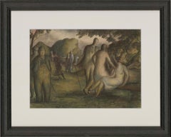 Harold Hope Read (1881-1959) - Framed Watercolour, Figures in a Park