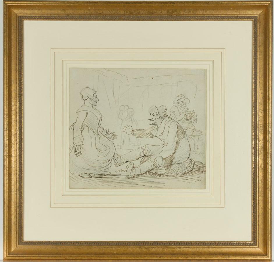 Attrib. to Henry William Bunbury (1750-1811) - Pen and Ink Drawing, Merrymaking 2