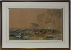 James Vivien de Fleury (1847-1902) - 1900 Watercolour, Whitecliff Bay, IOW