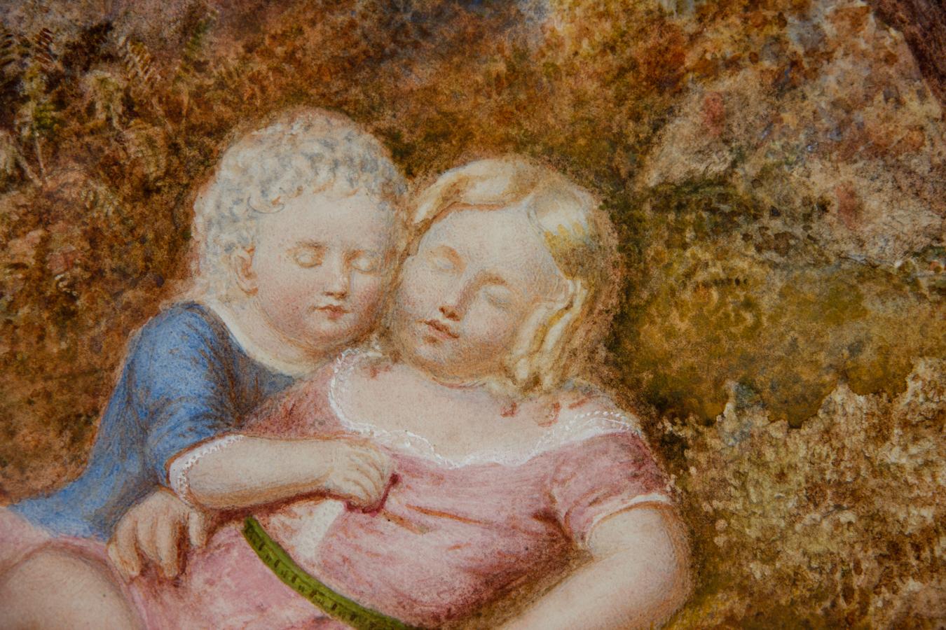 Guido Reni Bach (1826-1905) - Mid 20th Century Watercolour, Babes in the Wood For Sale 4