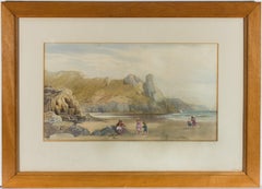 Antique F.A. Bostock (1815-1895) - 19th Century Watercolour, The Great Tor, Penmaen