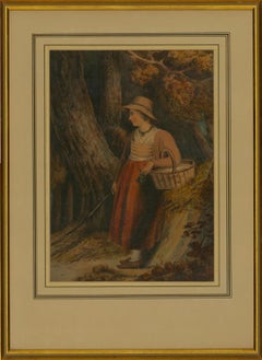 Antique Mary Elizabeth Bateman - 1812 Watercolour, Returning From Market