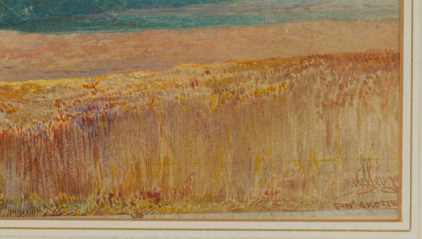 James Vivien de Fleury (1847-1902) - Framed Watercolour, Return From the Fields For Sale 2