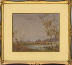 Vintage Frank B. Jowett ( 1879-1943) - Signed & Framed Watercolour, River Landscape
