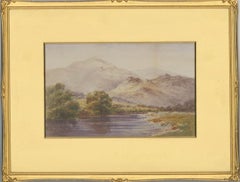 Vintage Frances M. Ellis - Framed 1908 Watercolour, Highland Landscape with Lake