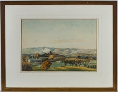 Joseph Compton Hall RBA (1863-1937) - 1922 Watercolour, The North Downs, Reigate