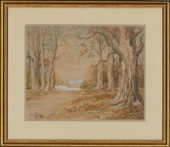 Vintage Reuben Ward Binks (1880-1950) - Early 20th Century Watercolour, Autumn Path