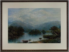 Charles Nicholls Woolnoth RWS (1815-1906) - Watercolour, Loch View in Summer