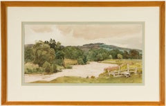 Vintage Cedric Kennedy (1898-1963) - Signed, Exhibited 1934 Watercolour, River and Stile