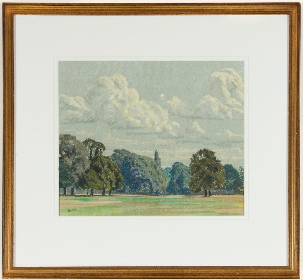 William Henry Innes (1905-1999) - Signed Original Mid 20th Century Pastel. Signed to the lower left, exhibited in 1982 at St. Peter's Gallery, St. Albans - an old exhibition label affixed verso. Very well presented in a double cream mount and gold