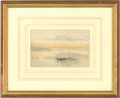 Attrib. Paul Jacob Naftel RWS (1817- 1891) - Watercolour, Punt on a Lake