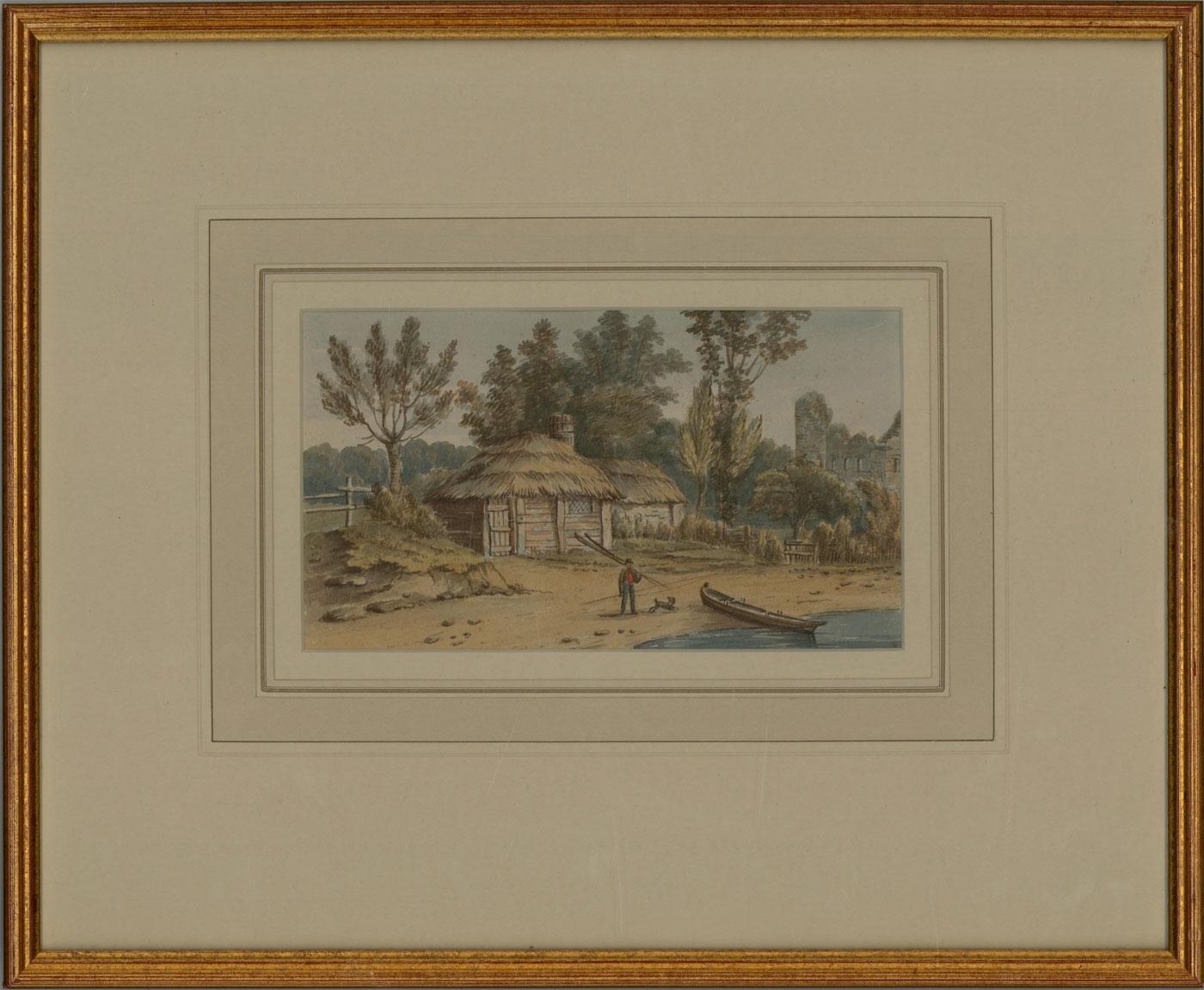 Ascribed to Gideon Yates Landscape Art – Aquarell, Gideon Yates zugeschrieben, 1824, in der Nähe von Kingsland Castle