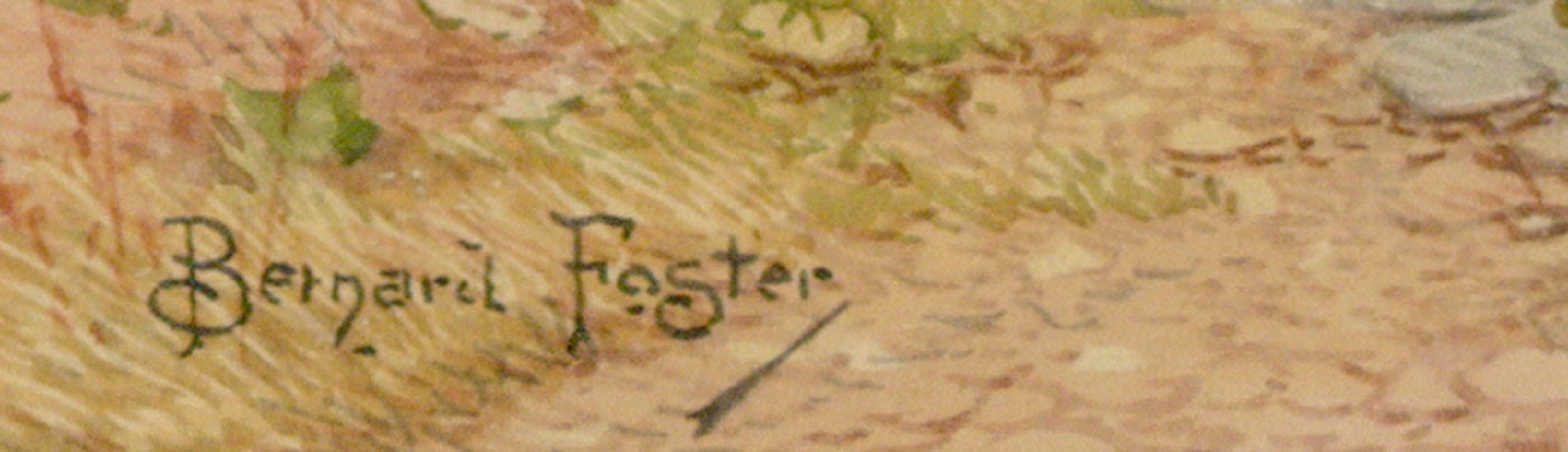 Bernard Foster – signiertes Aquarell, Reisende in einer Landschaft, 19. Jahrhundert im Angebot 3