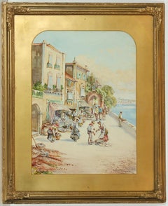 Pablo Martinado (1856-1937) - Signed Watercolour, Italian Market Scene
