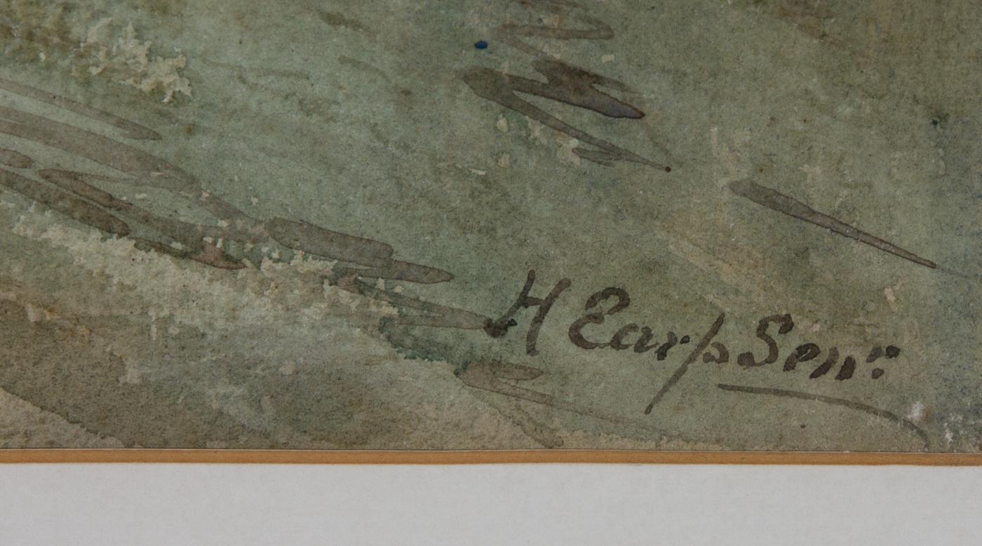Henry Earp Senior (1831-1914) - Aquarell, Fischer auf einem Holz, Mitte des 20. Jahrhunderts im Angebot 4