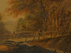 Attrib. John Downman (1750-1824) - Framed Watercolour, Bridge Over the Falls