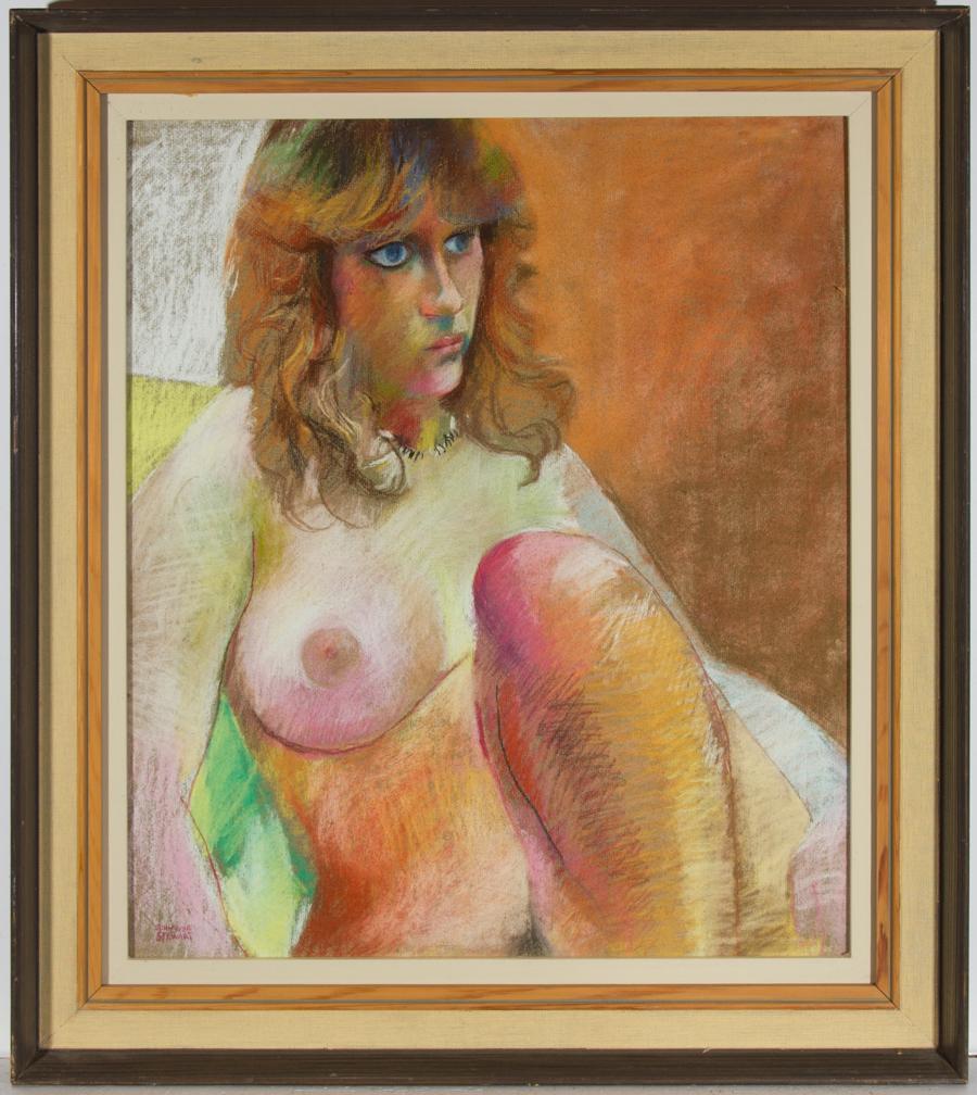 A vibrant and dynamic work in oil by the British artist John Ivor Stewart PPPS (1936-2018). Stewart's passion for portraying natural form is evident in this wonderful study. His technique is both expressive and delicate, producing distinct line and
