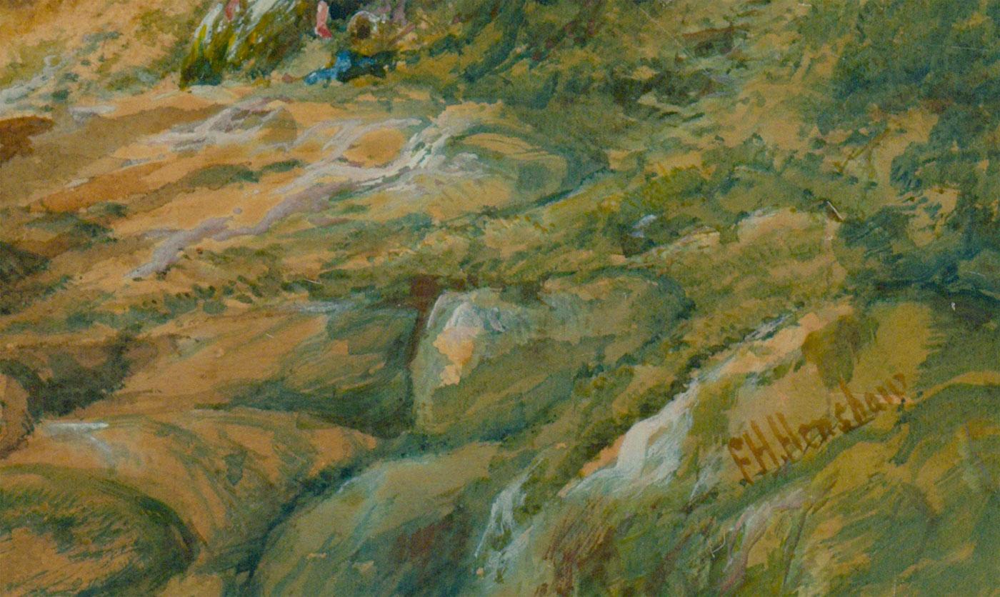 Frederick Henry Henshaw (1807-1891) – Aquarell, Figur in einer ländlichen Landschaft im Angebot 3